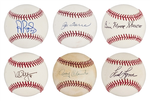 Lot of (6) Star Hitters Single Signed Baseballs With Pujols and McGwire (PSA/DNA Pre-Cert)